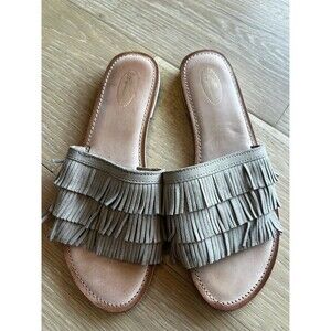 Seychelle Women Beige Leather Suede Slide Sandals sz 8